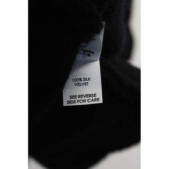 Viviana Uchitel Womens Velvet Trim Open Front Cardigan Sweater Black Size 1 - Picture 7 of 7